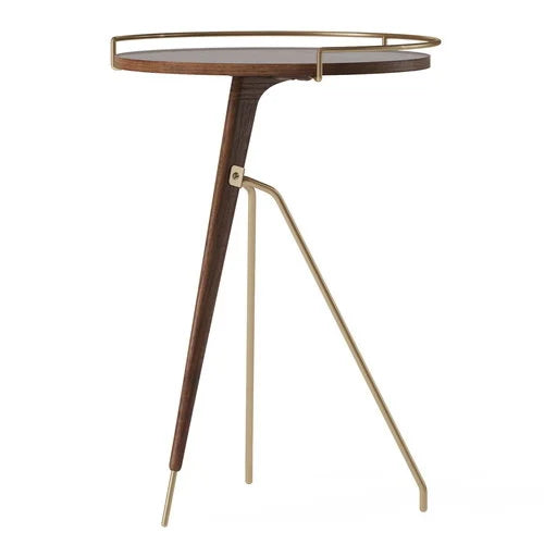 Umanoff Side Table 45 / Walnut/ Brass