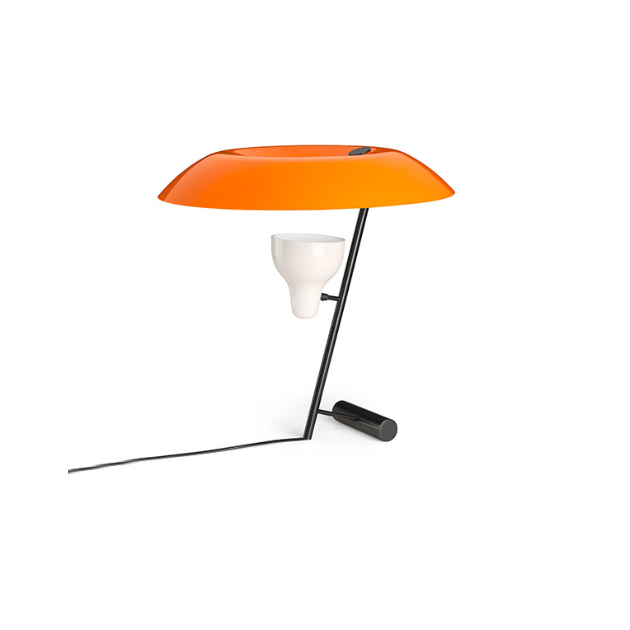 Model 548 Table Lamp / Dark Burnished Brass with Orange Diffuser