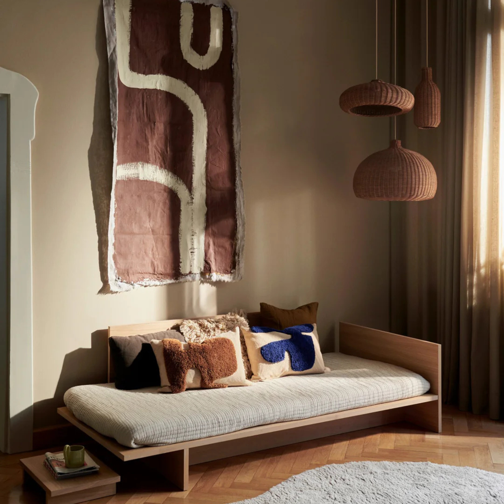 Braided Lampshade - Disc / Natural