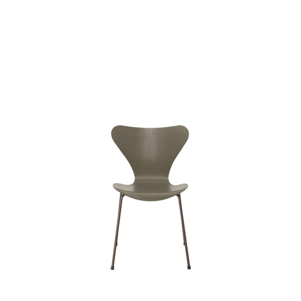 3107 - Series 7 Chair - Brown bronze - Lacquered Olive Green