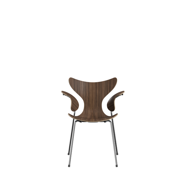 3208 - Lily Armchair / Chrome /Walnut