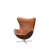 3316 - Egg Lounge Chair Anniversary - Black base - Leather Grace Chestnut