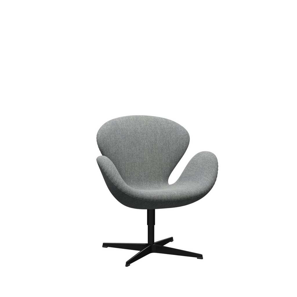 3320 - Swan Lounge Chair / Black base / Fabric Kvadrat Sonar 3 113