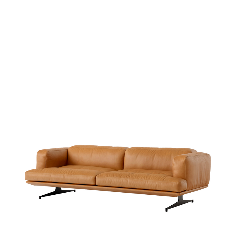 AV23 - Inland 3-seater sofa - Black base - Leather Cognac