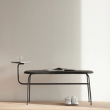 Afteroom Bench - Nero Marquina - Leather Dunes Anthrazite 21003