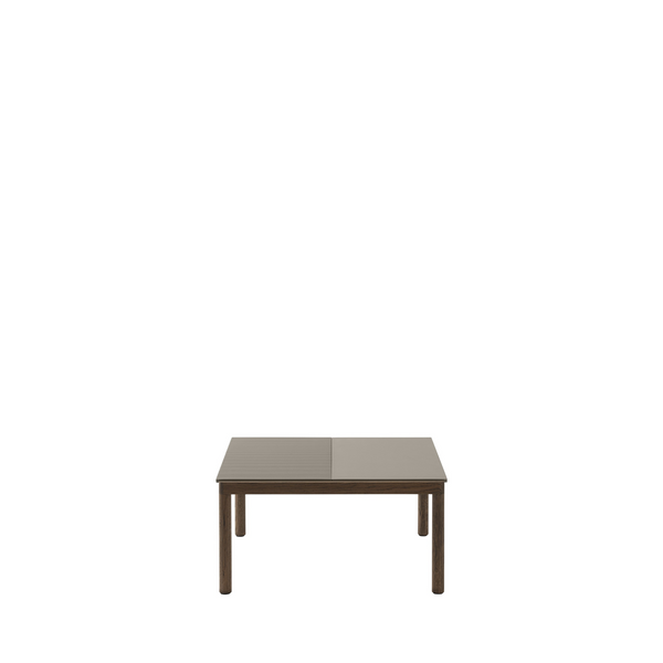 Couple Coffee Table / Dark Oiled Oak / plain & wavy Taupe