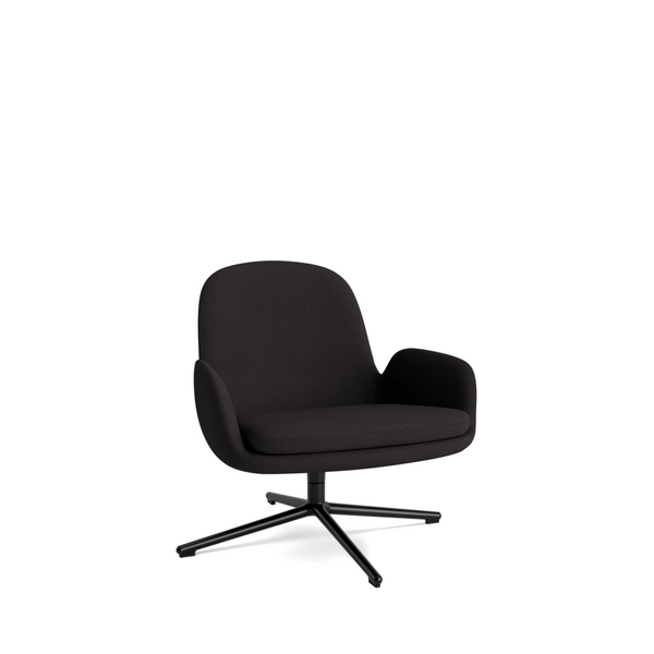 Era Lounge chair Swivel / Black aluminium / Fabric Synergy col. 28