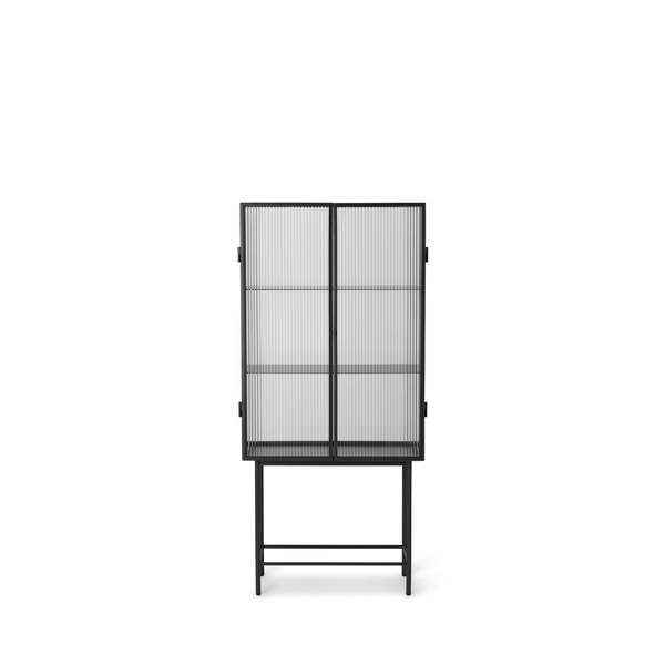 Haze Vitrine - Reeded glass / Black