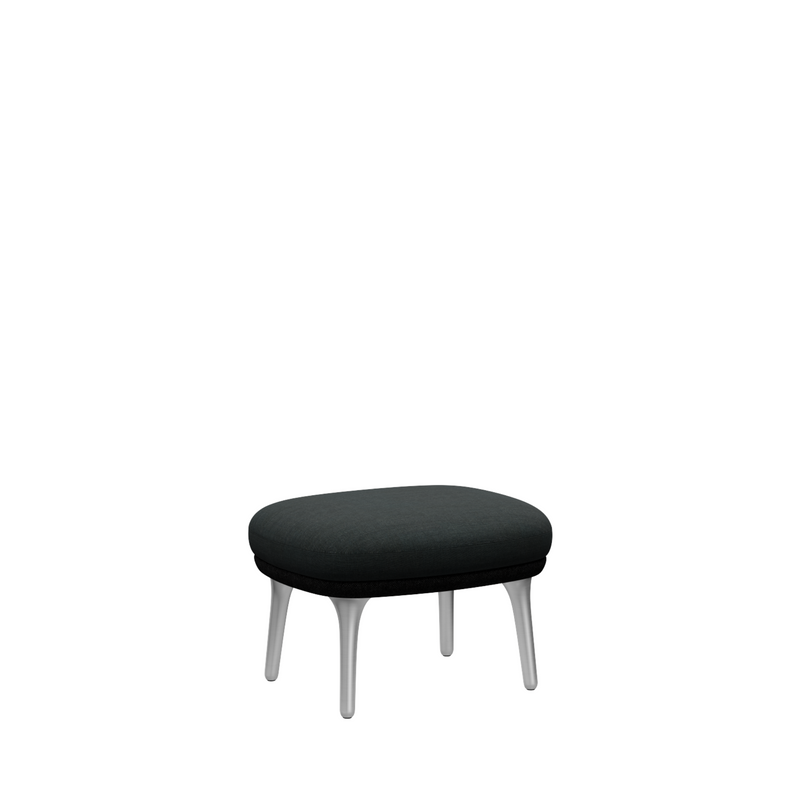 JH11 - Ro Footstool Brushed aluminium legs