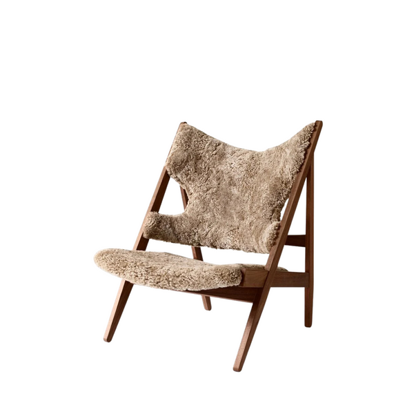 Knitting Lounge Chair / Walnut / Sheepskin Sahara