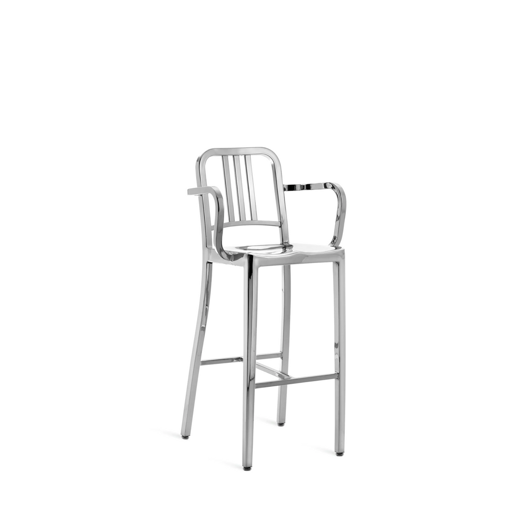 Navy Barstool - Arms