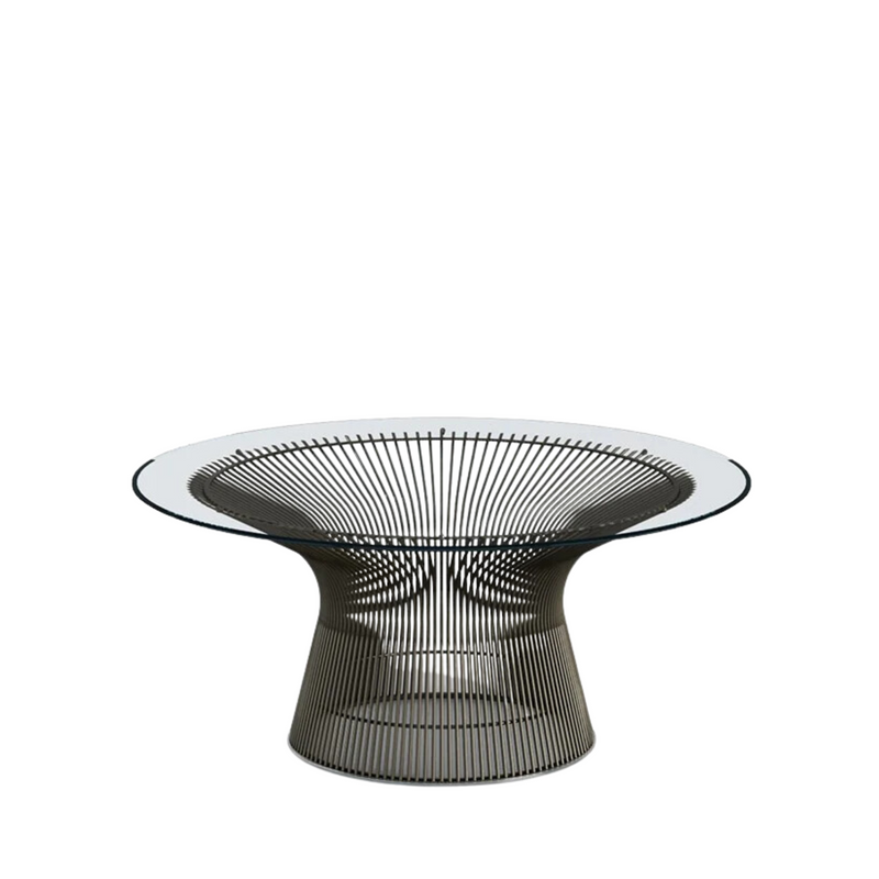 Platner Coffee Table 107 / Metallic Bronze / Clear glass