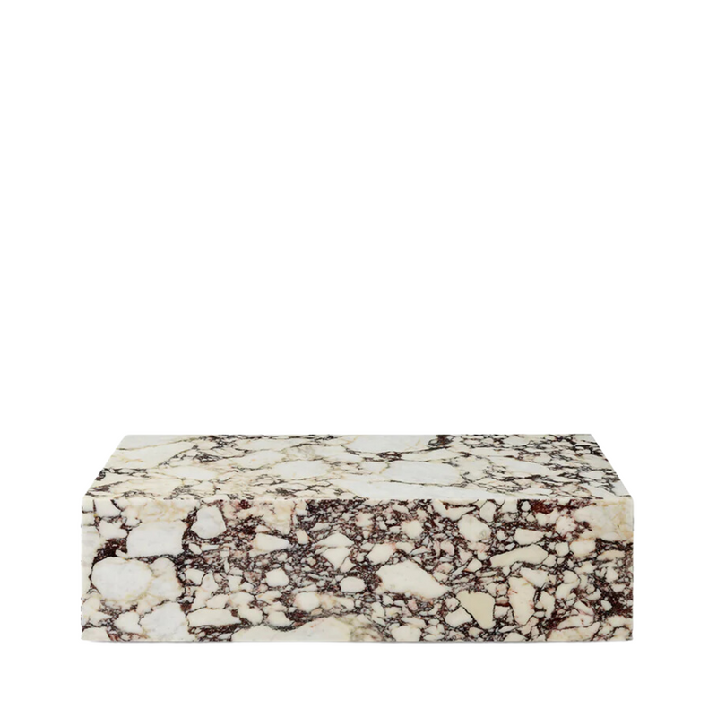 Plinth Coffee Table - Low / Calacatta Viola Marble / Rose