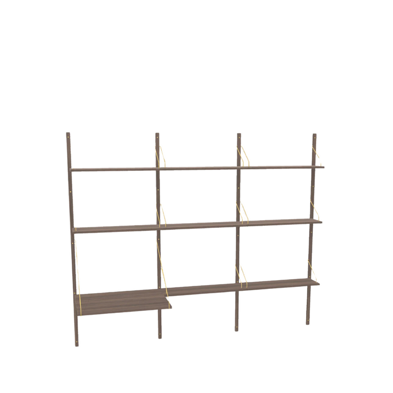 Royal System shelving / Brass / Smoked oak