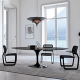 Saarinen Oval Dining Table 244 / Black / Sahara Noir marble Coated