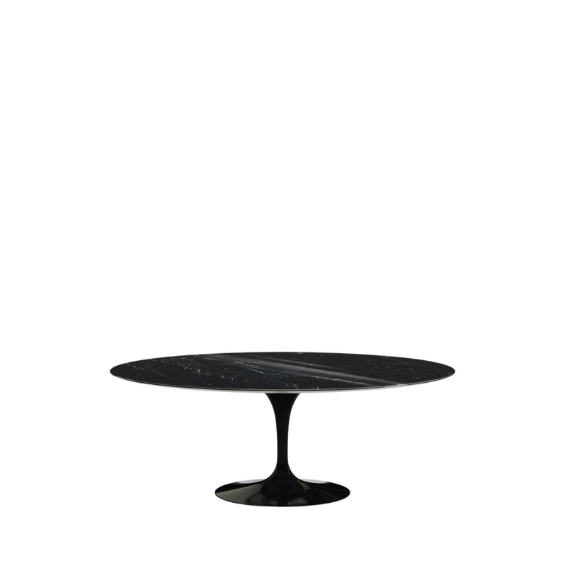 Saarinen Oval Dining Table 244 / Black / Sahara Noir marble Coated