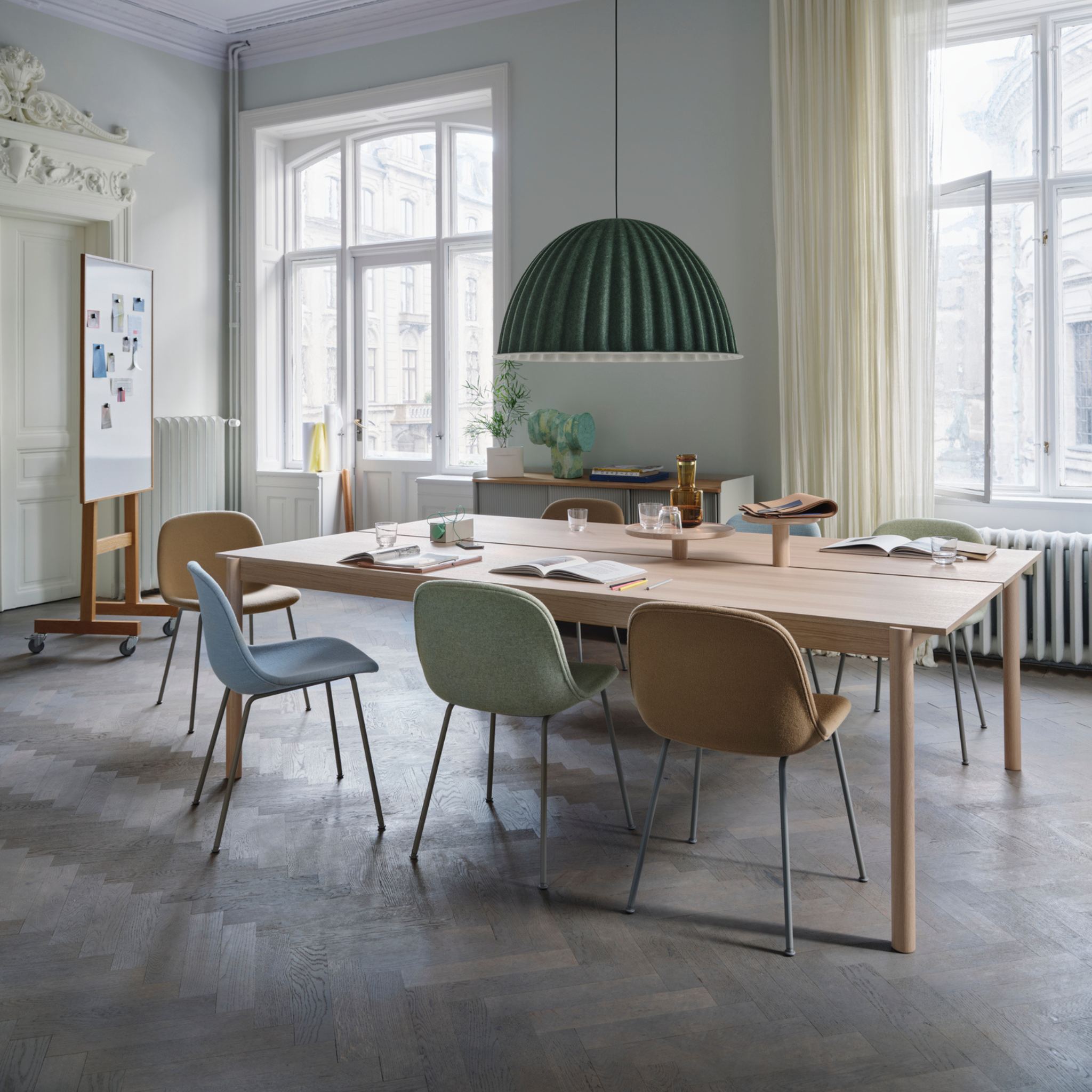 Fiber Side Chair/ Tube base/ Dusty Green