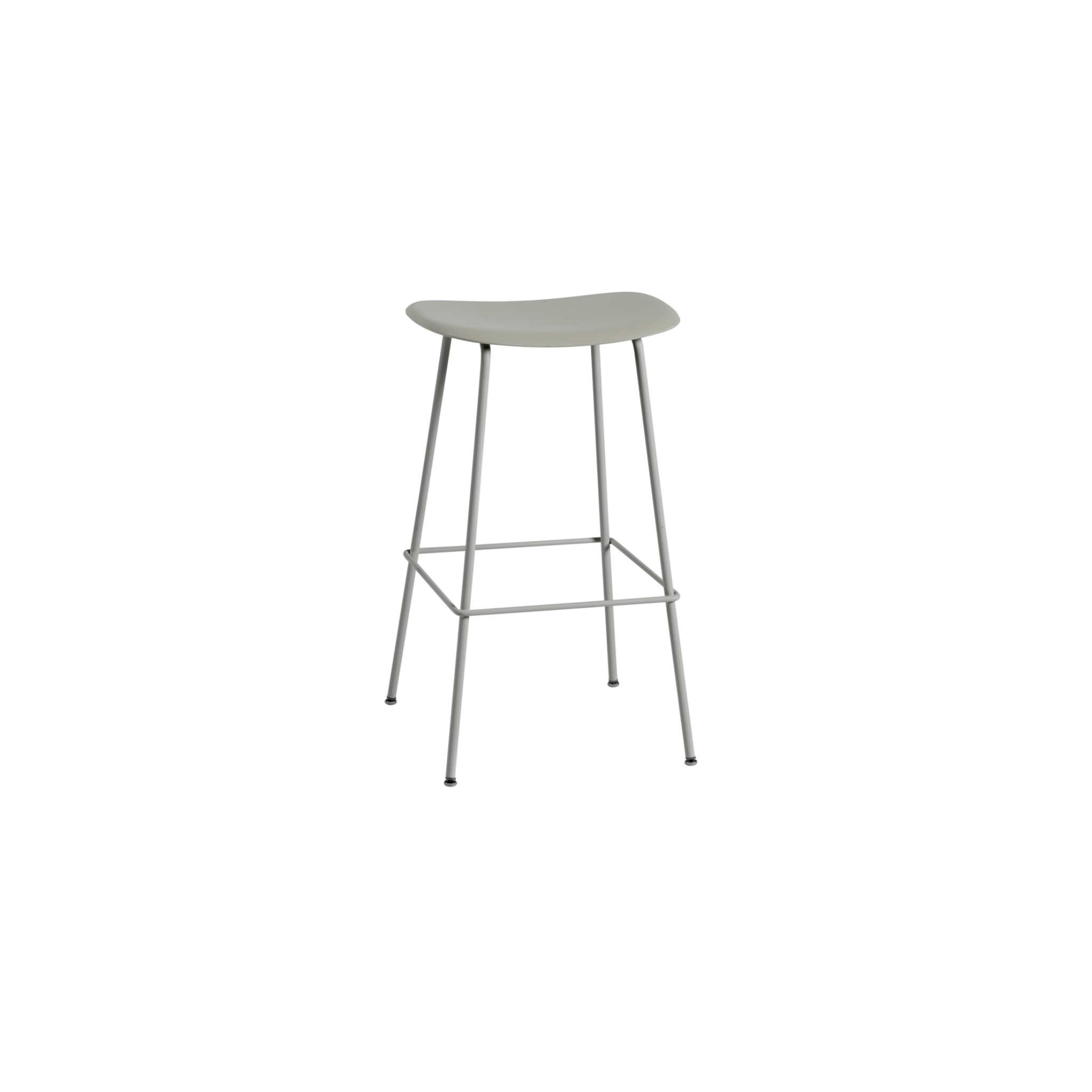 Fiber Bars Stool / Wood Base/ Grey