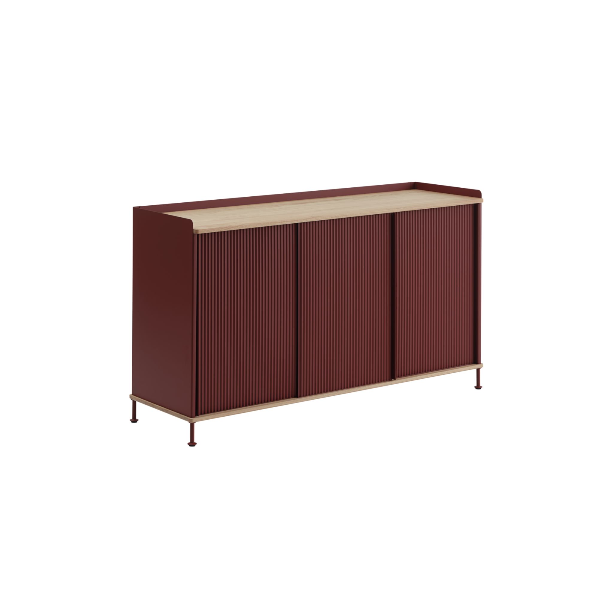 Enfold Sideboard /Oiled Oak/Deep Red