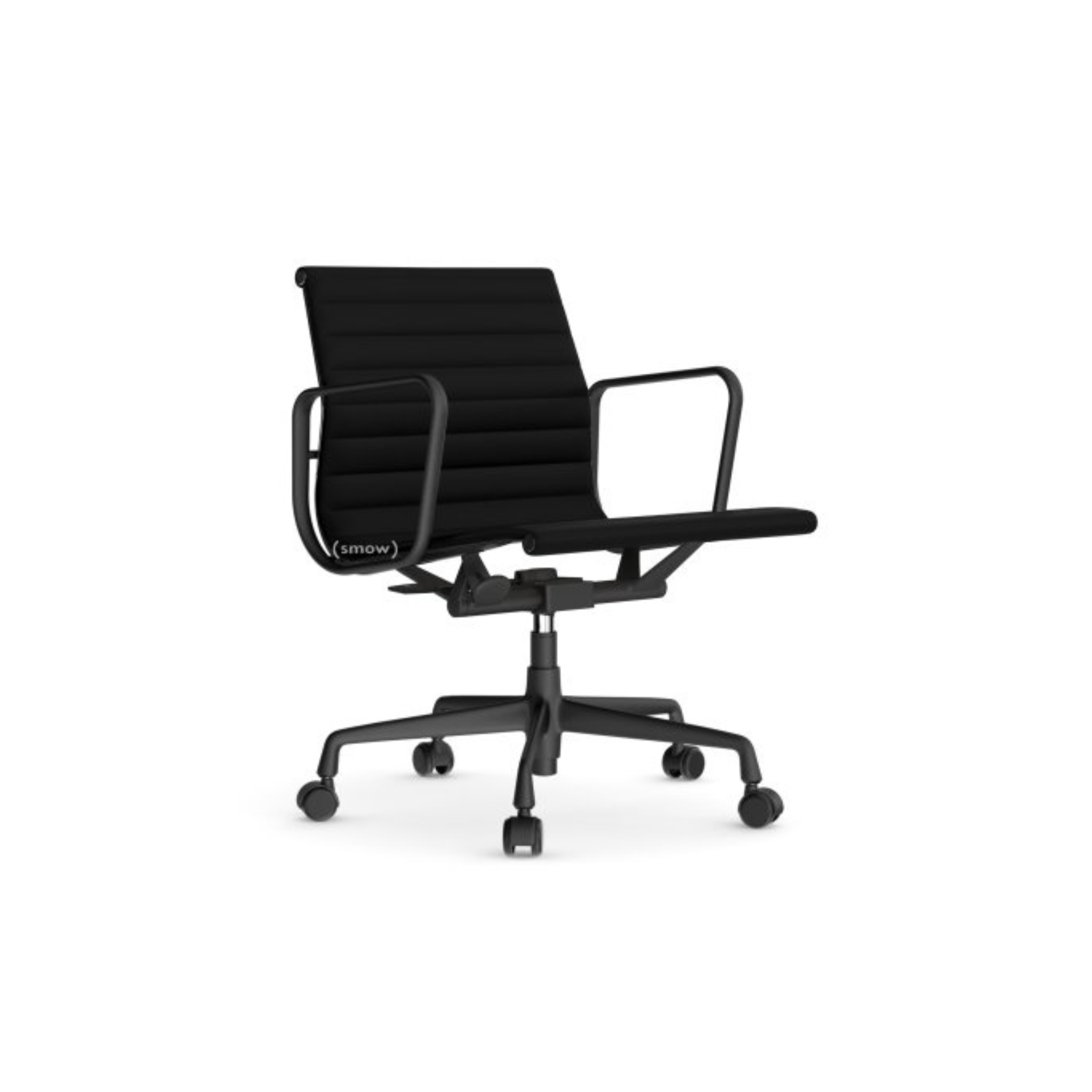Aluminium Chair - EA 117 - Powder-coated Black - Fabric Hopsak Nero-Forest