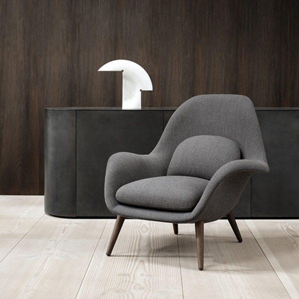 Swoon Lounge Chair - Model 1770 / Oak black lacquered / Kvadrat Rime 791 (corpus)/Rime 741 (cushions)