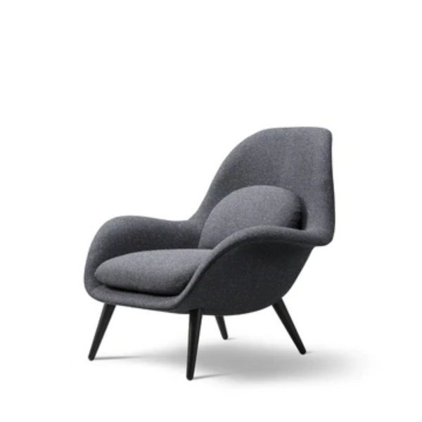 Swoon Lounge Chair - Model 1770 / Oak black lacquered / Kvadrat Rime 791 (corpus)/Rime 741 (cushions)