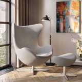 3316 - Egg Lounge Chair & Footstool - Dedar Artemidor col. 001 (re-upholstered)