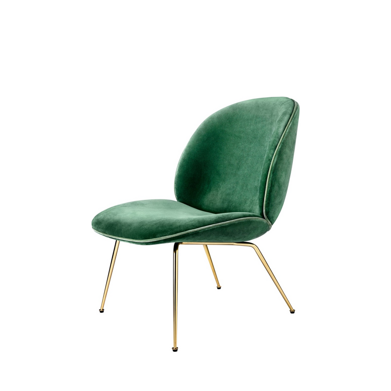 Beetle Lounge Chair - Fully upholstered / Brass / GUBI Velvet 787