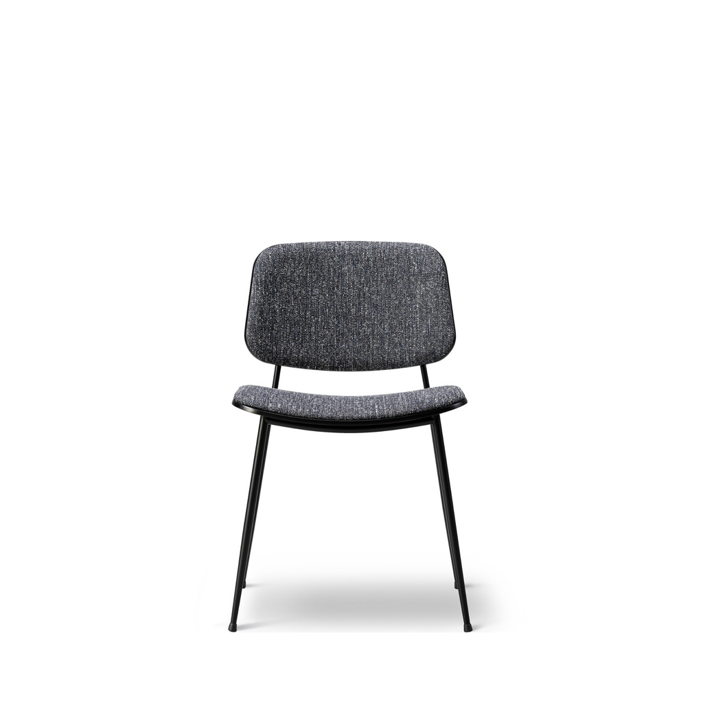 Soeborg Chair Steel Seat and back upholstered - Model 3062 / Oak black lacquered / Fabric Romo Ruskin 33