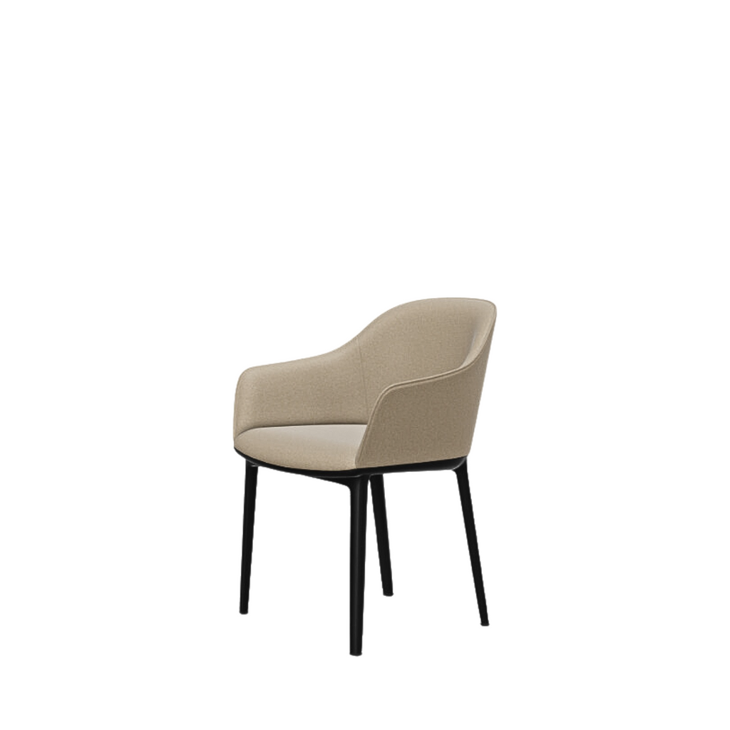 Softshell Chair - Four-legged base / Chocolate / Dumet beige-grey