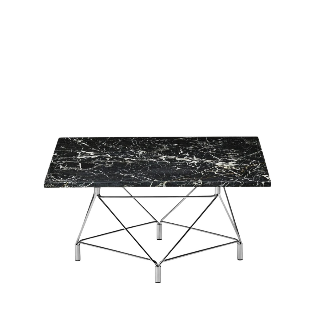 Spider Coffee Table Square 120 x 120 cm / Wooden marble / Stainless steel