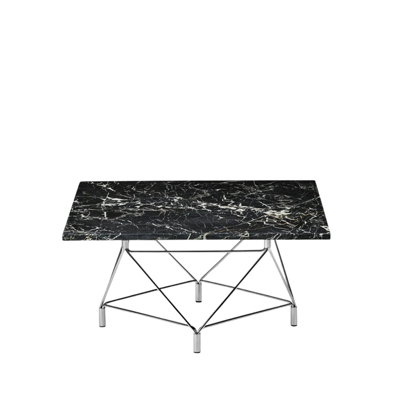 Spider Coffee Table Square 80 x 80 cm / Wooden marble / Black