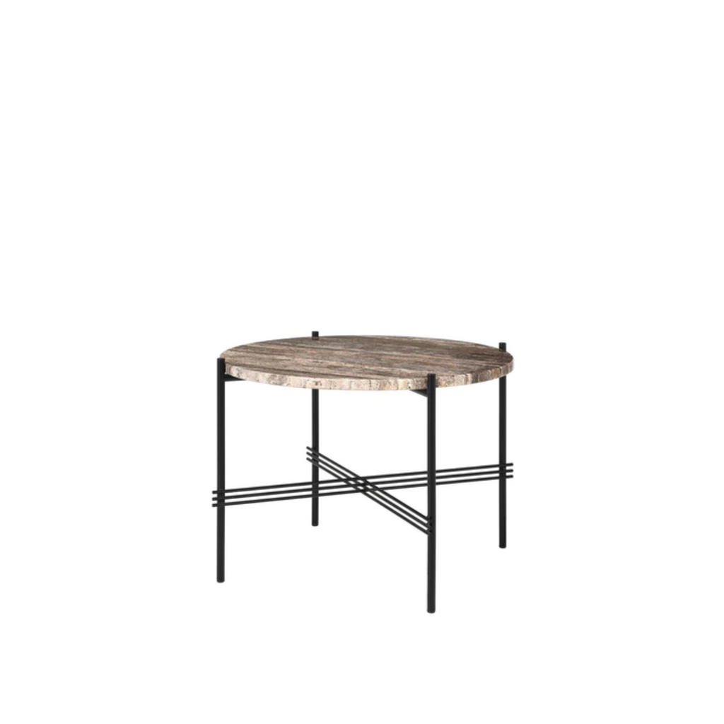 TS Coffee Table - Round 55 / Black / Grey Travertine (discontinued)