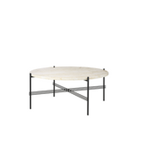 TS Coffee Table - Round 80 / Black / White Travertine