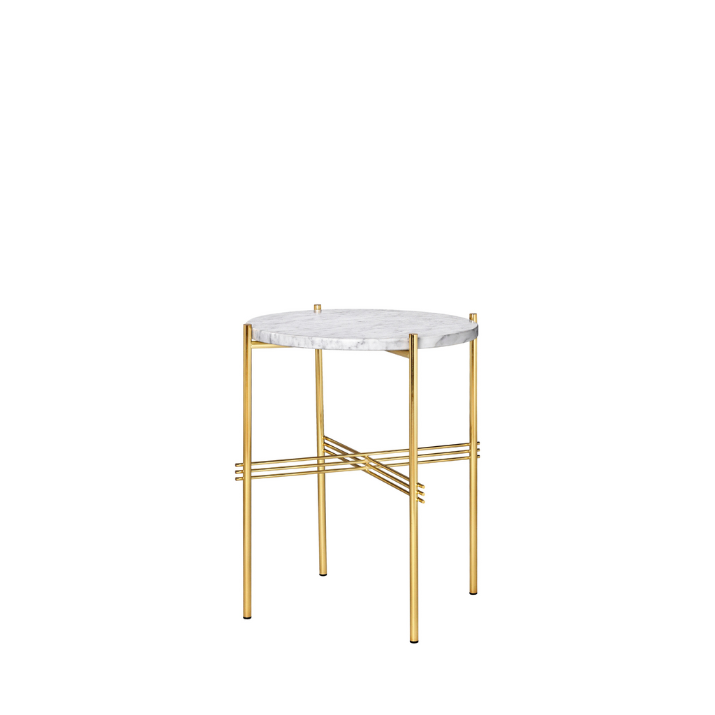 TS Side Table - 40 / Brass / Carrara marble