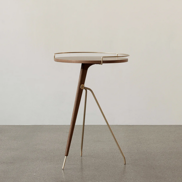 Umanoff Side Table 45 / Walnut/ Brass