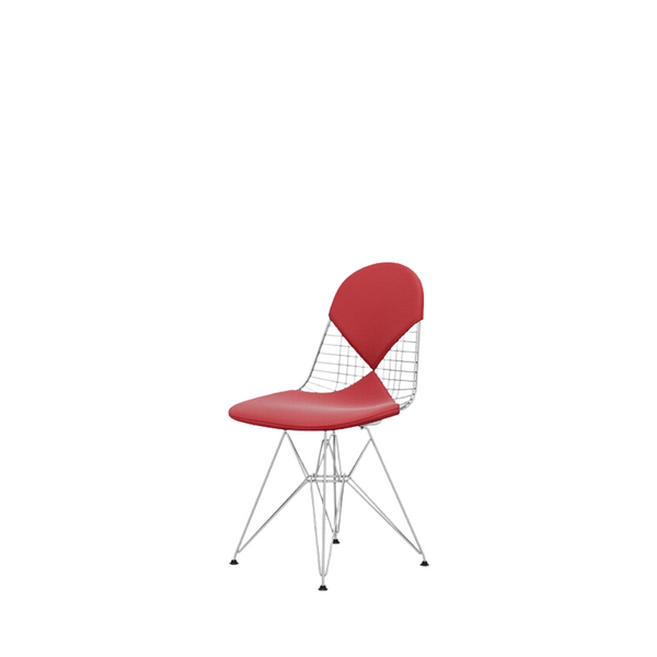 Wire Chair DKR-2 / Seat and Back in Fabric Hopsak - Poppy red